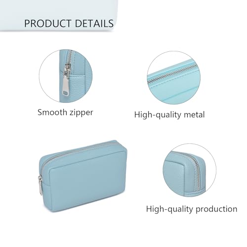 Makeup Bag for Purse Travel Cosmetic Bag (PU Phthalocyanine blue) - color: Phthalocyanine blue