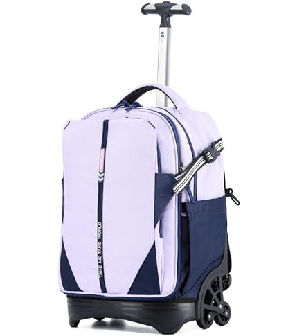 NEW TILAMI 18 Inch Expandable Rolling Backpack Stair-Climbing for School - color: Purple