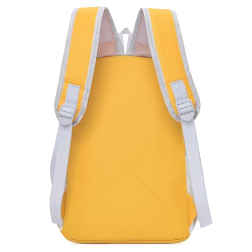 AOTIAN Medium Backpack, Men Women Casual Daypack for College Travel Work - color: Yellow White - 16 Inch