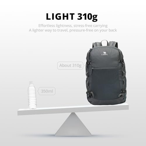 CAMEL CROWN Foldable Hiking Backpack Lightweight Travel Backpack Waterproof Small packable backpack Men's and Women's 20L - color: Dark Gray-20l