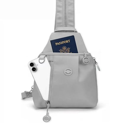 Oxford Anti Theft Backpack for Women,Pocket Multi Pocket Crossbody Bag. - color: Gray