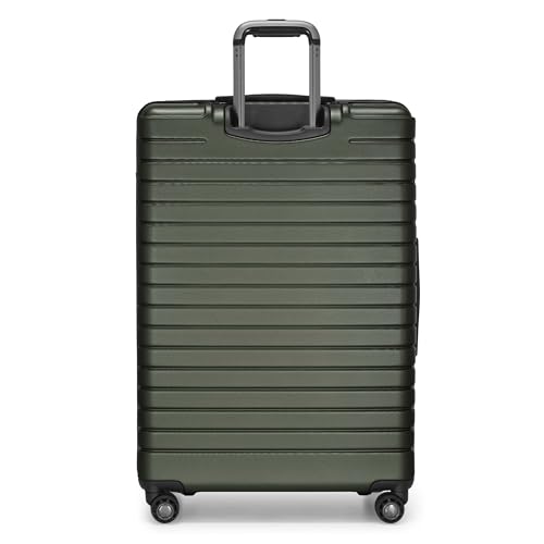 Traveler's Choice Archer Polycarbonate Hardside Spinner Luggage Set, Tie Down Straps, Green, Checked 29-Inch - color: Green, size: 1-Piece (Checked 29-Inch)