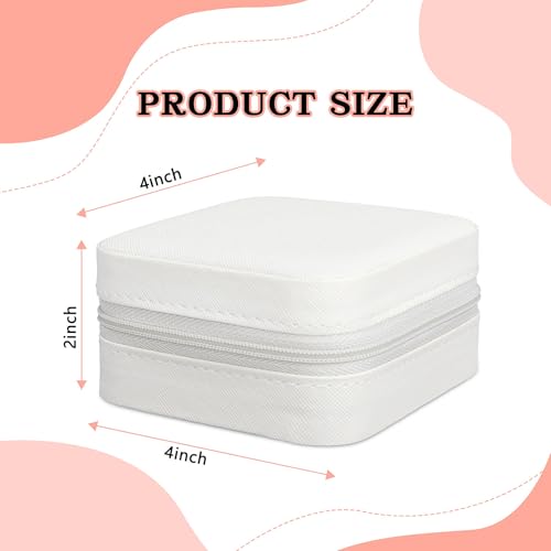 Travel Jewelry Case,Small Jewelry Box with Mirror,Gift for Girls Women - color: White-5pcs