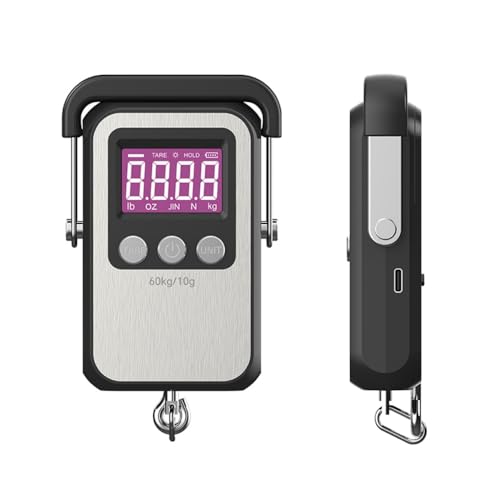 Klau Portable Rechargeable Luggage Hanging Scale,60 kg/120 lb, Black
