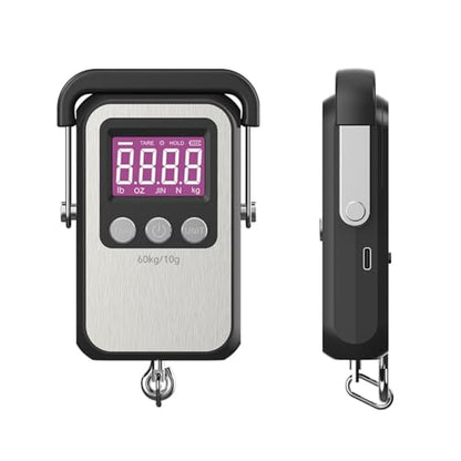 Klau Portable Rechargeable Luggage Hanging Scale,60 kg/120 lb, Black