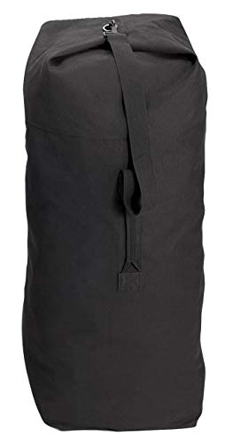 Heavyweight Top Load Canvas Duffle Bag - color: Black, size: 30" X 50"