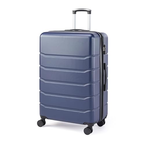 Simple Deluxe 24 Inch Hardside Carry On Luggage, Suitcase with Double Spinner Wheels & TSA Lock, Hard Shell Suitcase, Expandable Rolling Lightweight Luggage, Blue - color: Blue, size: 24 inch