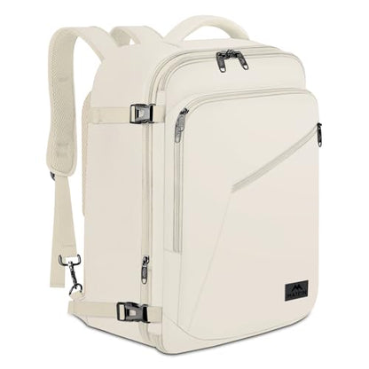 MATEIN Beige Travel Backpack Women, Carry on Bag with Hidden Shoulder Strap - color: Light Beige, size: X-Large