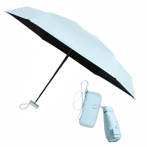 ESUFEIR Mini Sun Umbrella for Purse With Case - color: Baby Blue