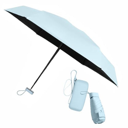 ESUFEIR Mini Sun Umbrella for Purse With Case - color: Baby Blue