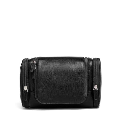 Leatherology Small Hanging Travel Toiletry Kit - Leather - Premium Ebony - color: Premium Ebony, size: Small