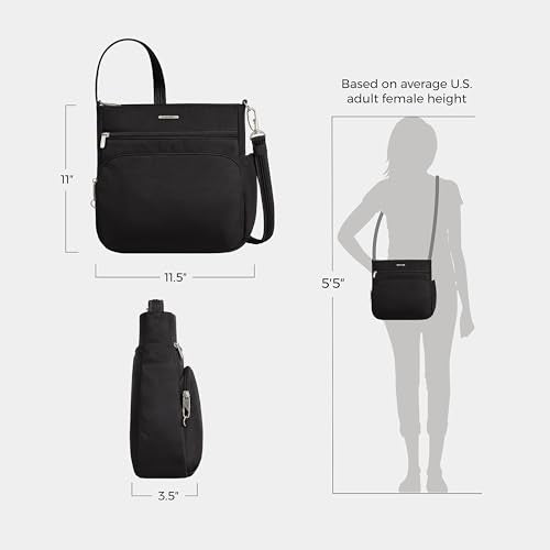 Travelon Anti-Theft Classic North/South Crossbody Bag - color: Black