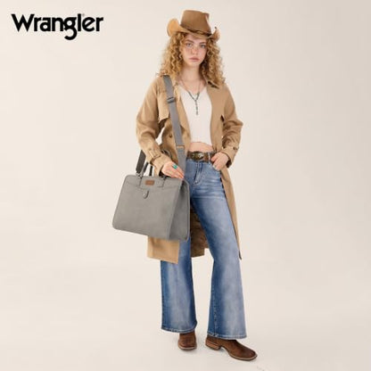 Wrangler Laptop Tote Bag for Women Fits 15.6 In Laptop for Travel and Work - color: Gray
