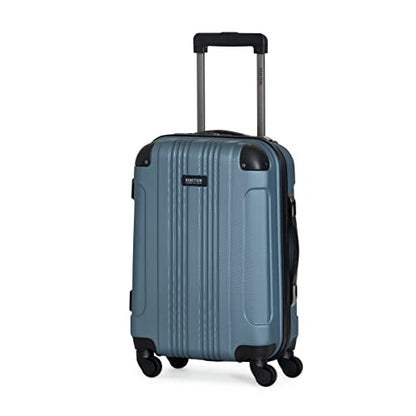 Kenneth Cole REACTION Out of Bounds Lightweight Hardshell 4-Wheel Spinner Luggage, Granite Blue, 24-Inch Checked - color: Granite Blue, size: 24-Inch Checked