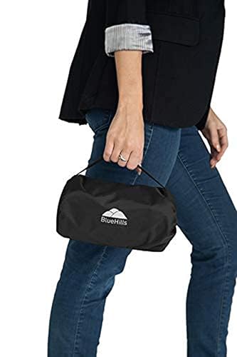 BlueHills Ultra Compact Travel Blanket Pillow 2 Pack Airplane 70X56In Black - color: C203-2pk-black