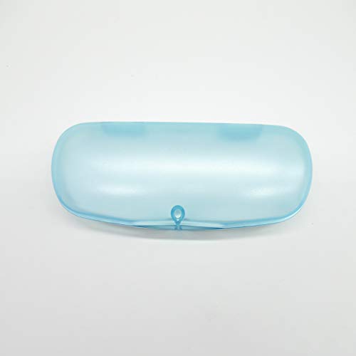 Hard Shell Glasses Cases Plastic Frosted Translucent Eyeglasses Case with Magnetic Closure - color: Blue+pink+gray