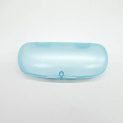 Hard Shell Glasses Cases Plastic Frosted Translucent Eyeglasses Case with Magnetic Closure - color: Blue+pink+gray