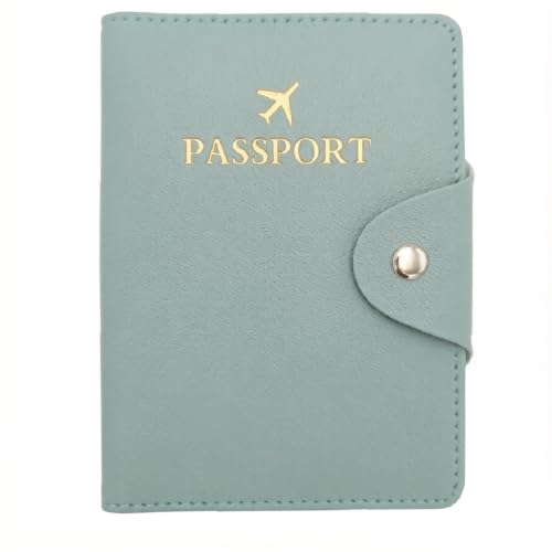 Passport Cover PU Leather Travel Wallet Holder Light blue Gift Idea - color: Light Blue
