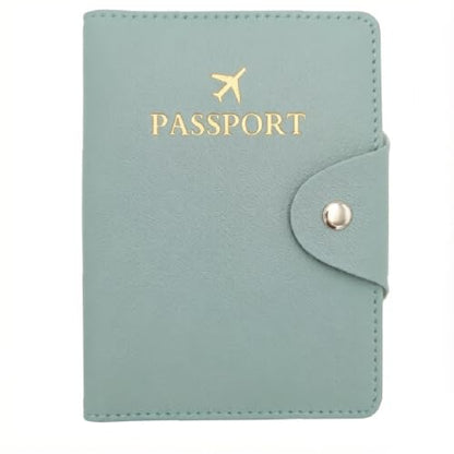 Passport Cover PU Leather Travel Wallet Holder Light blue Gift Idea - color: Light Blue