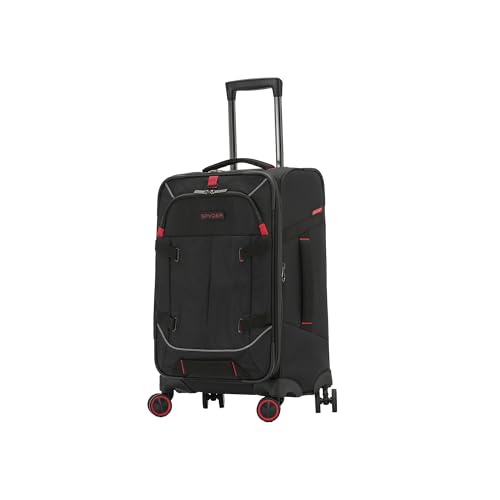 Spyder Freestyle 22 Inch Expandable Softside Upright Suitcase with 360° Spinner Wheels, Black - color: Black, size: Carry-On