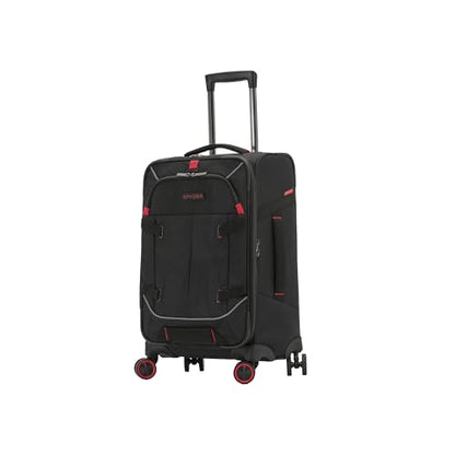 Spyder Freestyle 22 Inch Expandable Softside Upright Suitcase with 360° Spinner Wheels, Black - color: Black, size: Carry-On