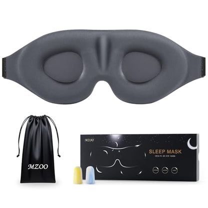 MZOO Luxury Sleep Mask for Women Men Patented Light Blocking Design - color: D-grey