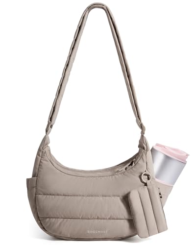 BAGSMART Crossbody Purses for Women with Adjustable Strap Small Puffer bag - color: Camel, size: Large