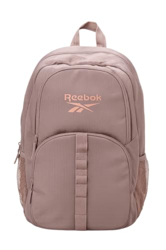 Reebok Travel Backpack Water Resistant Everyday Bag with Laptop Sleeve - color: Santa Fe Latte/Rose Gold