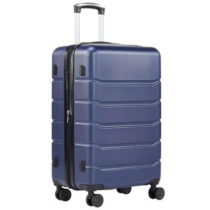 Sweetcrispy 28 Inch Checked Luggage, Suitcase with Spinner Wheels - color: Blue, size: 28 Inch