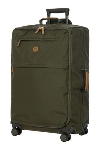 Bric's X Travel - 스피너 휠이 있는 휴대용 수하물 가방 - 53.3cm(21인치) 및 76.2cm(30인치) - 럭셔리 수하물 가방, 올리브, 블랙 - color: 올리브, size: Checked-Medium