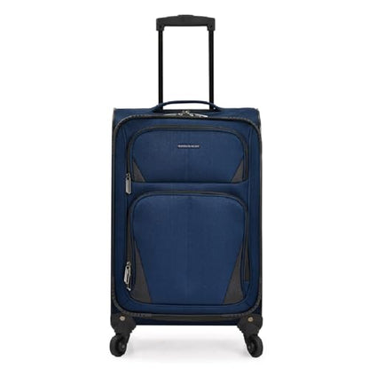 U.S. Traveler Aviron Bay Expandable Softside Luggage With Spinner Wheels, Navy, Carry-on 23-Inch - color: Navy, size: Carry-on 23-Inch