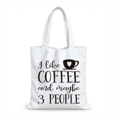 Funny Canvas Tote Bag, Reusable Playful Shoulder Bag, Whimsical Carryall for Shopping Commute Beach - color: Coffee 01