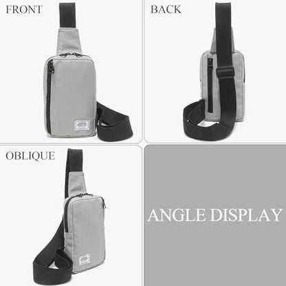 JEMINAL Shoulder Crossbody Bag Hiking Backpack Travel Bag Men Women Sling Backpack Multifunctional - color: Light Gray