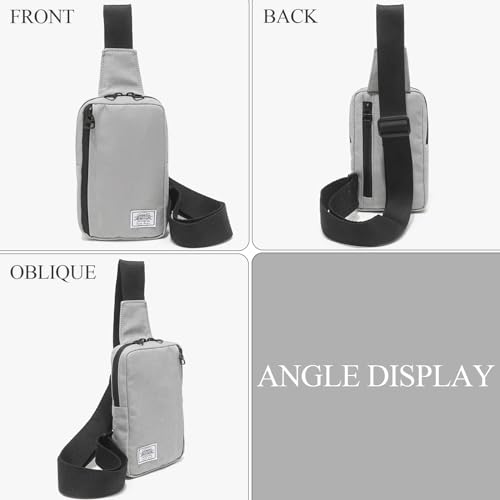 JEMINAL Shoulder Crossbody Bag Hiking Backpack Travel Bag Men Women Sling Backpack Multifunctional - color: Light Gray