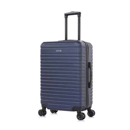 InUSA DEEP Luggage with GEL Handle | Spacious Traveling Suitcases, Travel Suitcase with Dual Spinner Wheels and Studs | 24 Inch Medium Hardside Luggage | Blue - color: Blue, size: 24 Inch