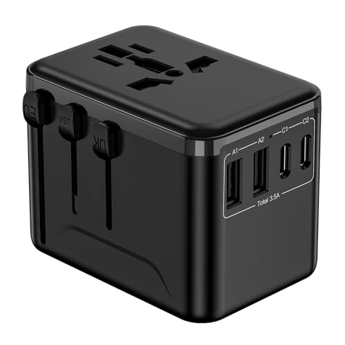 CC Store Universal Travel Adapter with 3 USB-C& 2 USB-A Ports 17.5W 검정 - color: 블랙-17.5W