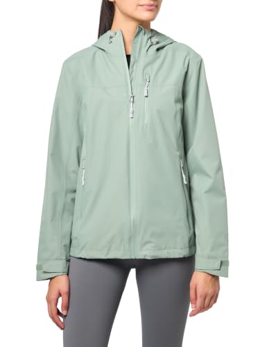Outdoor Ventures Packable Rain Jacket Women Waterproof Raincoat with Hood - color: Aqua Tone, size: XX-Large