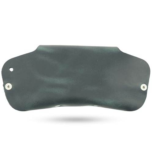 Toprank Slim Leather Glasses Case - Handmade Eyeglass & Sunglasses Holder - color: Green