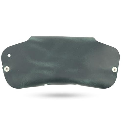 Toprank Slim Leather Glasses Case - Handmade Eyeglass & Sunglasses Holder - color: Green