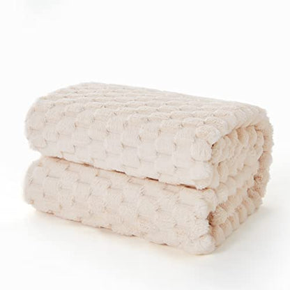 EXQ Home Beige Soft Fleece King Blanket Cozy Throw for Bed,Turtle Shell - color: Beige, size: King