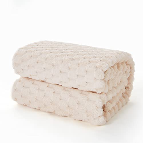 EXQ Home Beige Soft Fleece Queen Blanket Cozy Throw for Bed, Turtle Shell - color: Beige, size: Queen