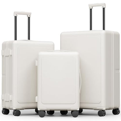 Joyway 3 Piece Luggage Set with Spinner Wheels, 20/24/28 Inch, White - color: White, size: 3-Piece Set (20/24/28)