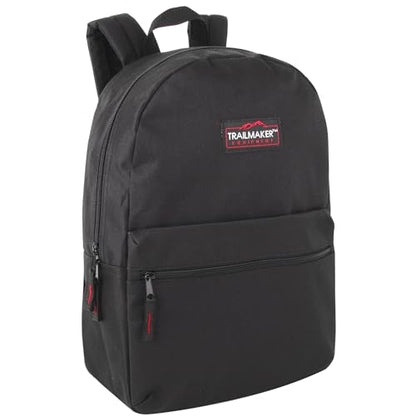 Trail maker Classic 17 inch Backpacks with Adjustable Padded Straps | School Backpacks for Girls, Boys - color: Black