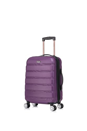 Rockland Melbourne Hardside 2 Piece Expandable Spinner Wheel Luggage Set, Carry-On 20" and Tote 14", Purple - color: Purple, size: 2 Piece (20"/14" Tote)
