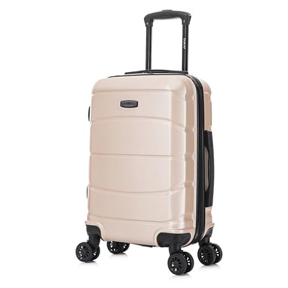 DUKAP SENSE 20-Inch Carry-On Hardside Spinner Luggage Durable Champagne - color: Champagne, size: 20 Inch, style: Sense Single