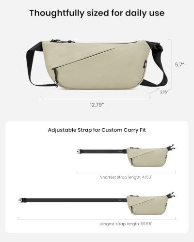 Flux 2L Sling Chest Bag with RFID Blocking Crossbody for Men Women - color: Khaki
