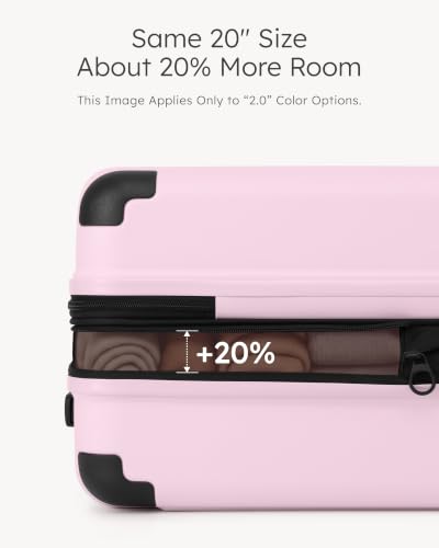 Coolife Luggage Set, Light and Durable Hardshell, 3-Piece, Light Pink - color: Light Pink2.0, size: 3-Piece Set (20/24/28)