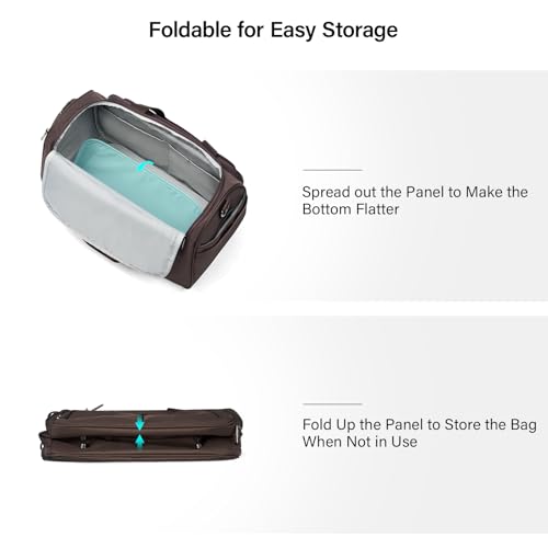 Hanke Small Underseat Carry On Luggage Bags for Travel with 10 Pockets. - color: Coffee, size: Underseat Carry-On