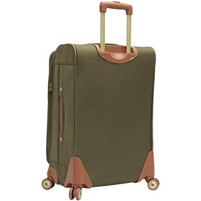 Pathfinder 24 Inch Luggage with Spinner Wheels Softside Expandable Medium Suitcase - color: Olive, size: 24-Inch Suitcase