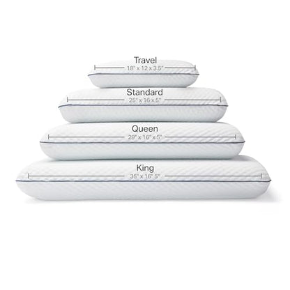 Weekender Cooling Gel Memory Foam Pillow for Sleeping – Standard Size, Ventilated Cooling Pillow for Side & Back Sleepers, Neck & Shoulder Support, Medium Firm, Washable Cover - size: Standard, style: 1 Pack